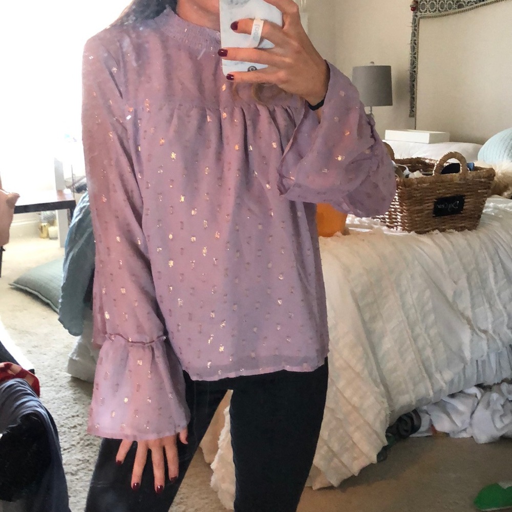 Lavender and Gold Blouse